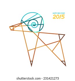 Abstract symbol of goat for new year card illustration