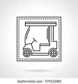 Abstract symbol of golf cart. Flat line icon