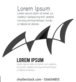 Abstract symbol, gray technology logo on white background