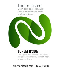Abstract symbol, green technology logo on white background