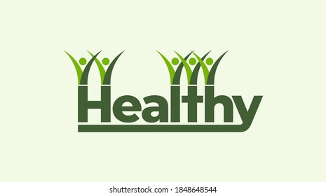Abstract symbol with happy human. Sport, fitness, medical or health care center logo design concept