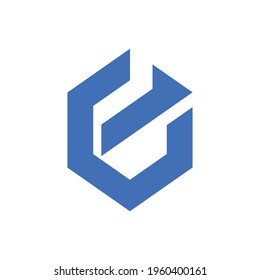 Abstract symbol of hexagon combine with the initial of lowercase E in subtle way. Modern logo for tech start-up company and innovative business.