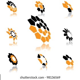 Abstract Symbol Icon Set EPS 8 vector, grouped for easy editing. No open shapes or paths.