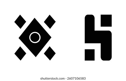 Abstract Symbol Icons, Geometric Vector Art Illustration