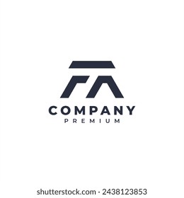 símbolo abstracto letra fa logo diseño