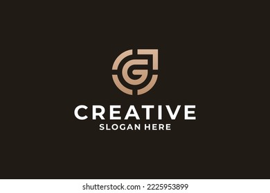 abstract symbol letter G logo design.