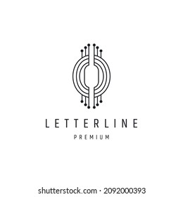 símbolo abstracto Plantilla vectorial de diseño de logotipo Carta O Tech