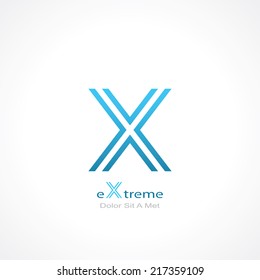 abstract symbol of letter x. template logo design. vector eps8