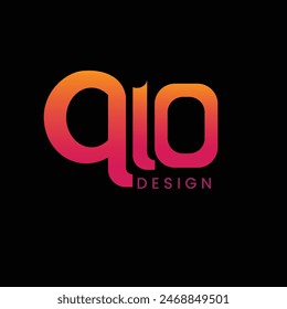 Abstract symbol of the letters R + O with a black gradient background