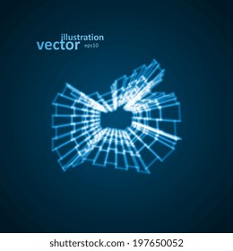 Abstract symbol of LIKE, blue background, vector illustration eps10