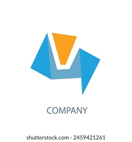 Abstract symbol, abstract logo concept design, Geometric lines Style isolated, creative, social connection icon, logo template.