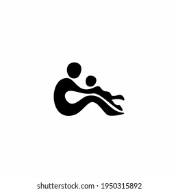 abstract symbol or logo of a father and children 
lovely family concept Father's Day card happiness moment.
