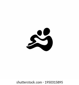 abstract symbol or logo of a father and children 
lovely family concept Father's Day card happiness moment.