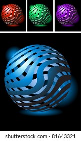 Abstract symbol made of glossy metal stripes