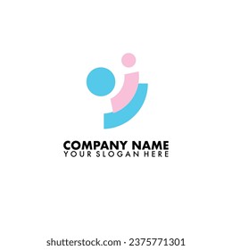 Abstract  symbol Mom and Baby Care logo design.