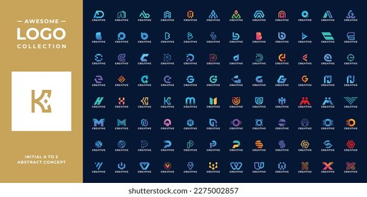 Abstract symbol monogram initial letter a to z logo design inspiration.