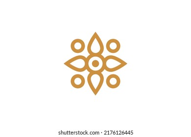 Símbolo abstracto vector de logotipos monolíneos