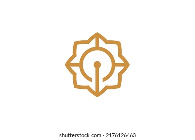 Símbolo abstracto vector de logotipos monolíneos