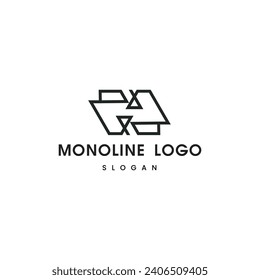 Abstract Symbol Monoline Logo Vector