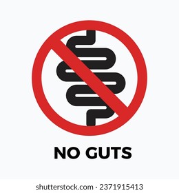 An abstract symbol of No Guts. Isolated Vector Illustration
