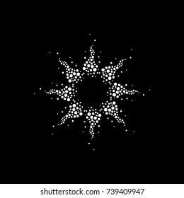 Abstract symbol on a black background.  Bubble design.