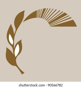 abstract symbol on brown background, vector illustration