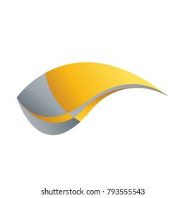 Abstract symbol, orange and gray technology logo on white background