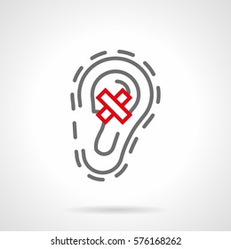 Abstract symbol of organ hearing diseases. Line style icon