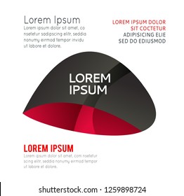Abstract symbol, red and black technology logo on white background