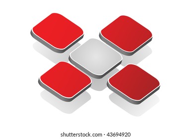 Símbolo abstracto - cruz roja de cubos