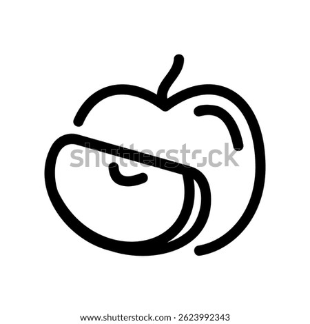 Abstract Symbol Representing Fruit and its Cut Portion