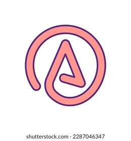 Abstract symbol RGB color icon. Sacred sign. Conspiracy and mystery. Abstract shape. Spirituality and esoterism. Mythological insignia. Mystic curving mark. Isolated vector illustration