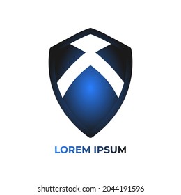 Abstract symbol of security. Shield logo. Shield icon. Security logo.