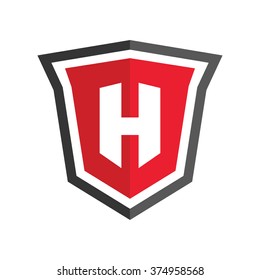 Abstract symbol of  shield. Shield icon. Security company logo. Abstract symbol of security. Letter H.