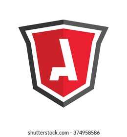 Abstract symbol of  shield. Shield icon. Security company logo. Abstract symbol of security. Letter A.