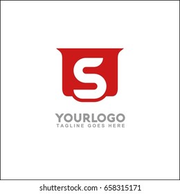 Abstract symbol of shield. Shield icon. Security company logo. Abstract symbol of security. Letter S
