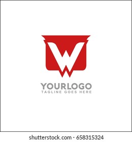 Abstract symbol of shield. Shield icon. Security company logo. Abstract symbol of security. Letter W