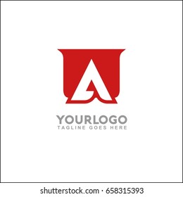 Abstract symbol of shield. Shield icon. Security company logo. Abstract symbol of security. Letter A