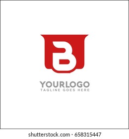 Abstract symbol of shield. Shield icon. Security company logo. Abstract symbol of security. Letter B