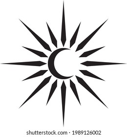 Abstract symbol of a sun. Vector art.