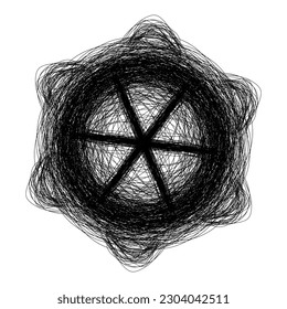 abstract symbol tattoo with black and white color