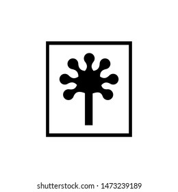 Abstract symbol of tree, simple pictogram. Black plant icon