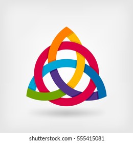 abstract symbol triquetra in rainbow colors. vector illustration - eps 10