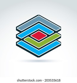 Abstract symbol, vector graphic design element, icon.