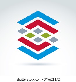Abstract symbol, vector graphic design element, corporate colorful icon.