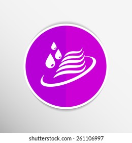 Abstract symbol  of a water icon drop wave vector sign.