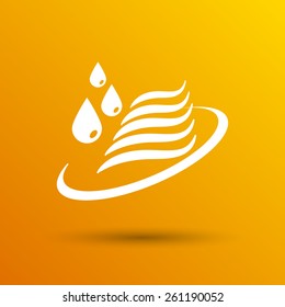 Abstract symbol  of a water icon drop wave vector sign.