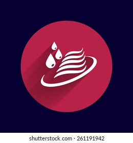 Abstract symbol  of a water icon drop wave vector sign.