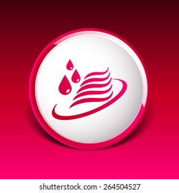Abstract symbol  of a water icon drop wave vector sign.