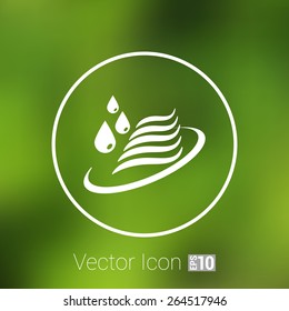 Abstract symbol  of a water icon drop wave vector sign.